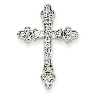 0.3 Carat 14K White Gold Diamond Cross Pendant