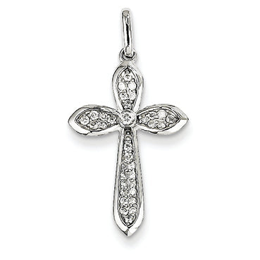 0.2 Carat 14K White Gold Diamond Cross Pendant