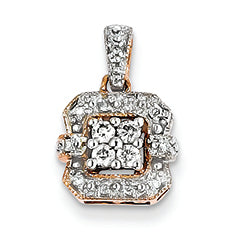 14K Gold Rose Gold Diamond Pendant