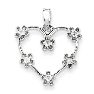 0.2 Carat 14K White Gold Diamond Heart Pendant