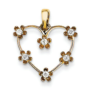 0.2 Carat 14K Gold Yellow Gold Diamond Heart Pendant