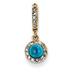 0.4 Carat 14K Gold Diamond and Neon Apatite Pendant