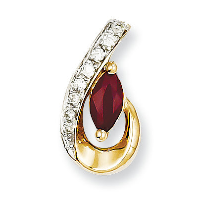 0.4 Carat 14K Gold Diamond & Ruby Pendant