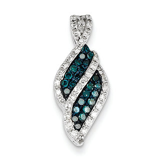 0.3 Carat 14K White Gold White & Blue Diamond Pendant