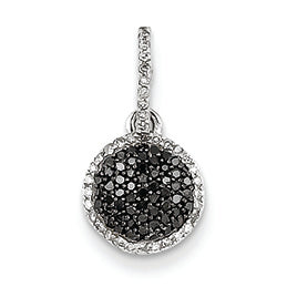 0.2 Carat 14K White Gold White and Black Diamond Pendant