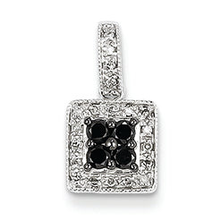 0.3 Carat 14K White Gold White & Black Diamond Square Pendant