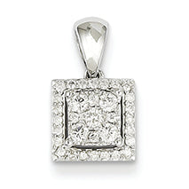 0.2 Carat 14K White Gold Diamond Square Pendant