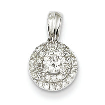 0.3 Carat 14K White Gold Diamond Round Pendant