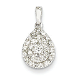 0.3 Carat 14K White Gold Diamond Teardrop Pendant