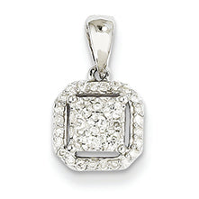 0.2 Carat 14K White Gold Diamond Square Pendant