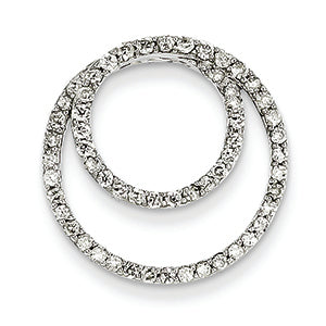 0.5 Carat 14K White Gold & Diamond Double Circle Pendant Slide