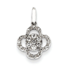 0.2 Carat 14K White Gold & Diamond Flower Pendant
