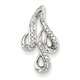 0.1 Carat 14K White Gold 0.1ct Diamond Swirls Pendant