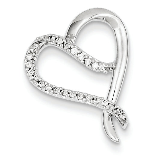 0.1 Carat 14K White Gold Diamonds Heart Pendant