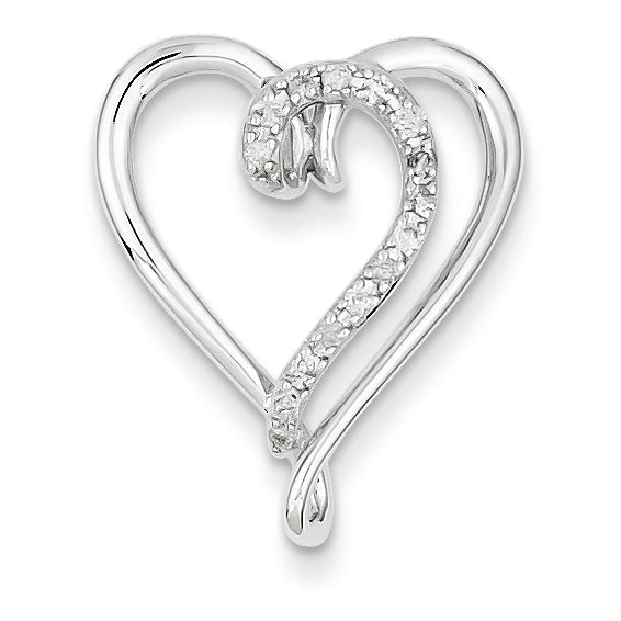 0.1 Carat 14K White Gold & Diamond Heart Pendant Slide