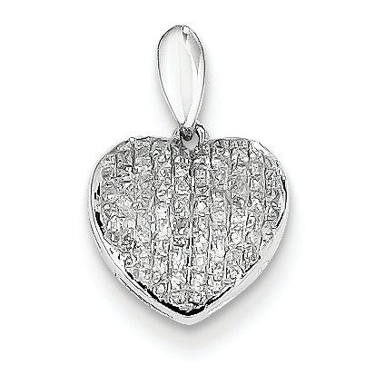 0.2 Carat 14K White Gold Diamond Heart Shaped Pendant