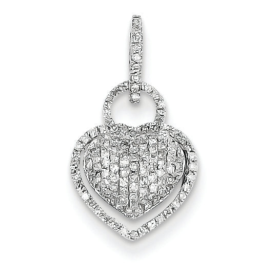0.3 Carat 14K White Gold Diamond Heart Pendant
