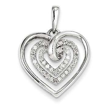0.3 Carat 14K White Gold 0.25ct Diamond Heart Pendant