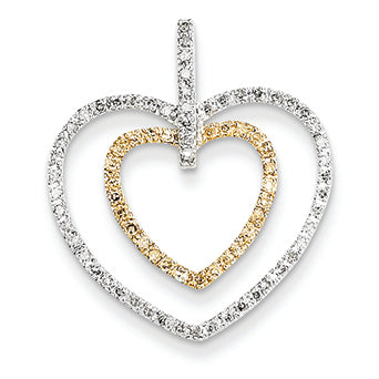 0.3 Carat 14K Gold Yellow & White Gold Diamond Heart Pendant