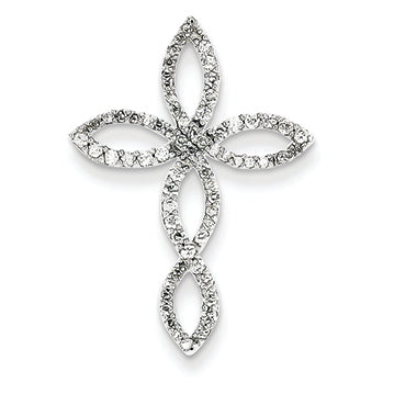 0.3 Carat 14K White Gold Diamond Cross Pendant