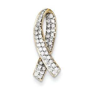 0.3 Carat 14K Gold Diamond Breast Cancer Awareness Pendant