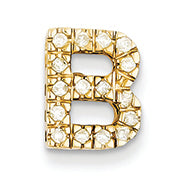 0.2 Carat 14K Gold Diamond Initial B Charm