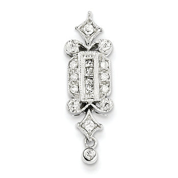 0.3 Carat 14K White Gold Diamond Vintage Pendant