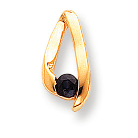 0.4 Carat 14K Gold 4mm Sapphire pendant