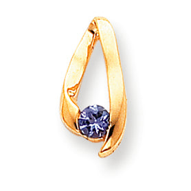 0.3 Carat 14K Gold 4mm Tanzanite pendant