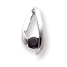 0.4 Carat 14K White Gold 4mm Sapphire Pendant