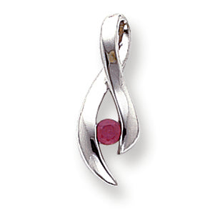 0.2 Carat 14K White Gold 3mm Ruby pendant