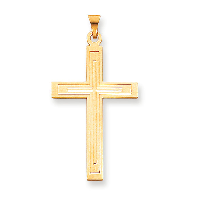 14K Gold Solid Cross Pendant