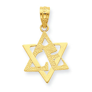 14K Gold Star of David Pendant