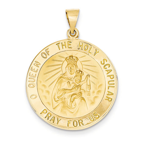 14K Gold Queen of the Holy Scapular Reversible Medal Pendant