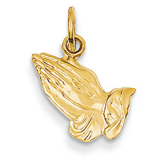 14K Gold Praying Hands Charm