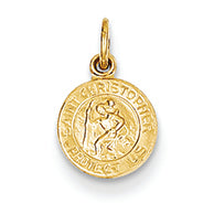 14K Gold Saint Christopher Medal Charm