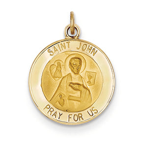 14K Gold Saint John Medal Charm