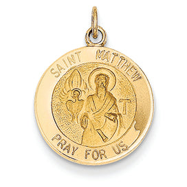 14K Gold Saint Matthew Medal Charm
