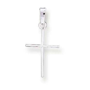 14K White Gold Cross Charm