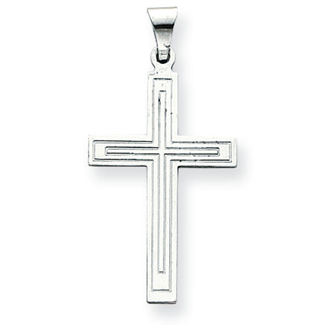 14K White Gold Cross Pendant