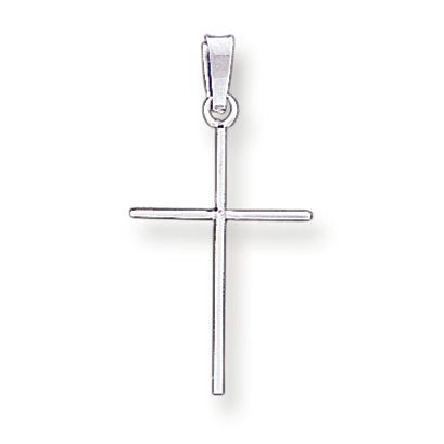 14K White Gold Cross Charm
