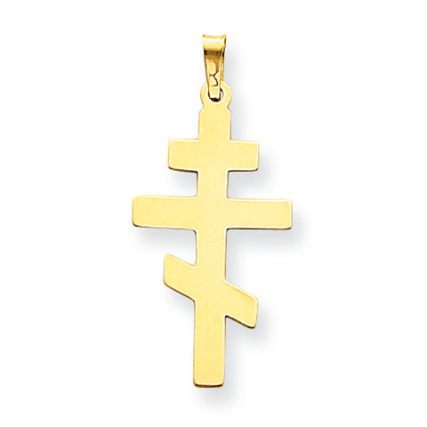 14K Gold Eastern Orthodox Cross Pendant