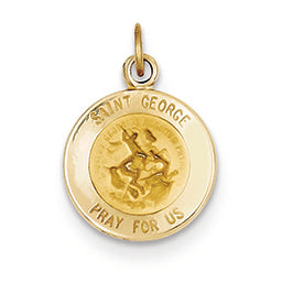 14K Gold Saint George Medal Charm