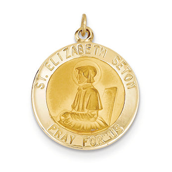 14K Gold Saint Elizabeth Seton Medal Pendant