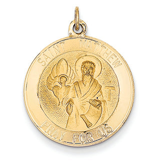 14K Gold Saint Matthew Medal Pendant