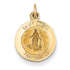 14K Gold Saint Martha Medal Pendant