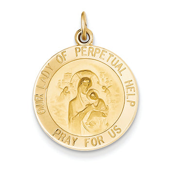 14K Gold Our Lady of Perpetual Help Medal Pendant