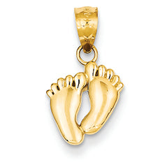 14K Gold Small Feet Pendant