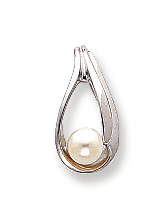 14K White Gold 6mm Pearl slide