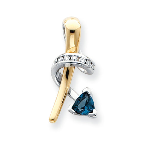 1 Carat 14K Gold Two-tone Diamond slide concave laser cut